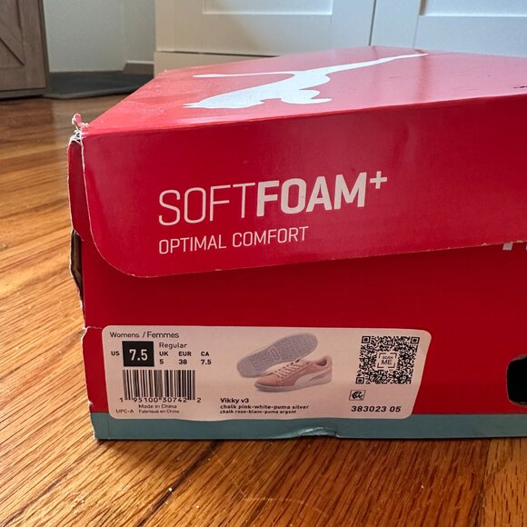 Puma Chalk Pink White Softfoam+ Optimal Comfort Shoes NEW WITH BOX Size 7.5 - Picture 6 of 6